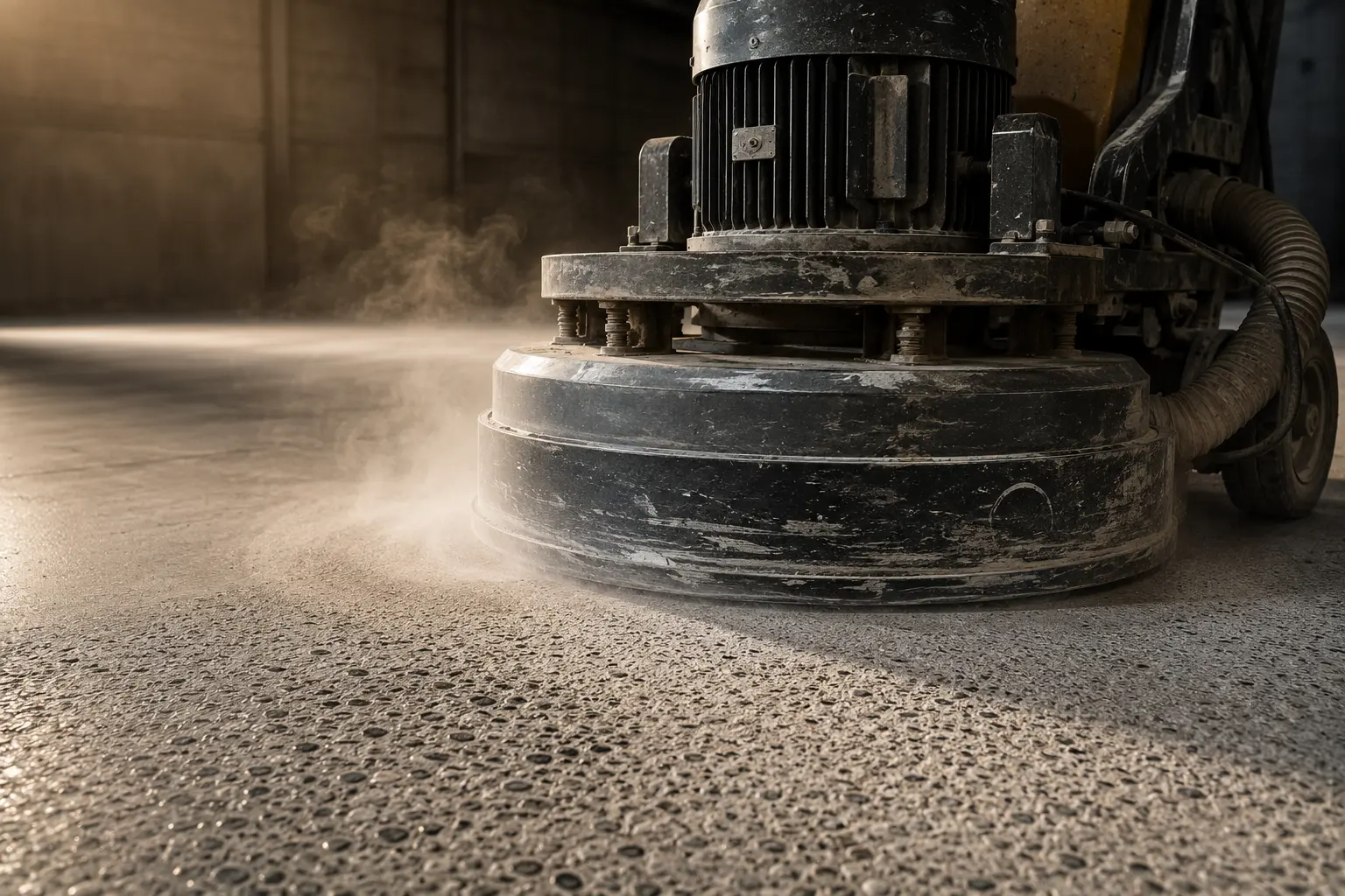Diamond grinding concrete prep epoxy flooring